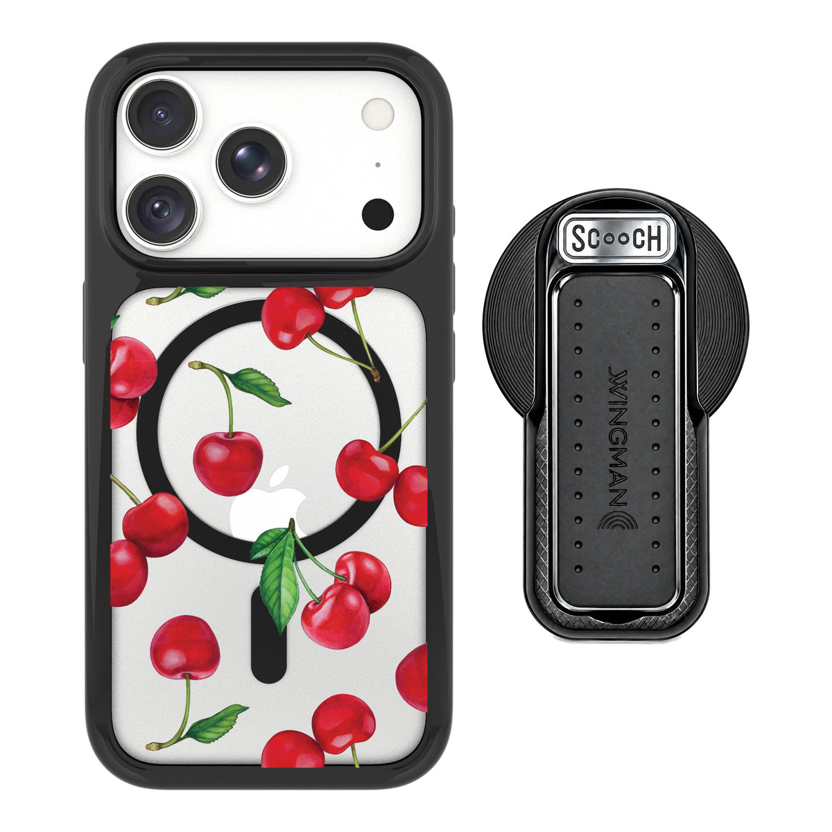 Scooch MagCase Very Cherry for iPhone 18 Pro Max — MagSafe Wingback Bundle - Black