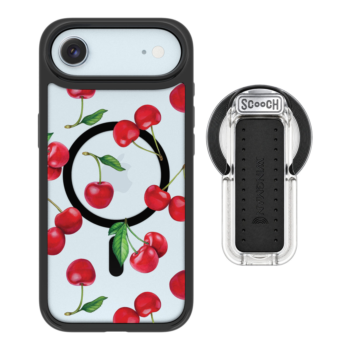 Scooch MagCase Very Cherry for iPhone Air — MagSafe Wingback Bundle - Clear