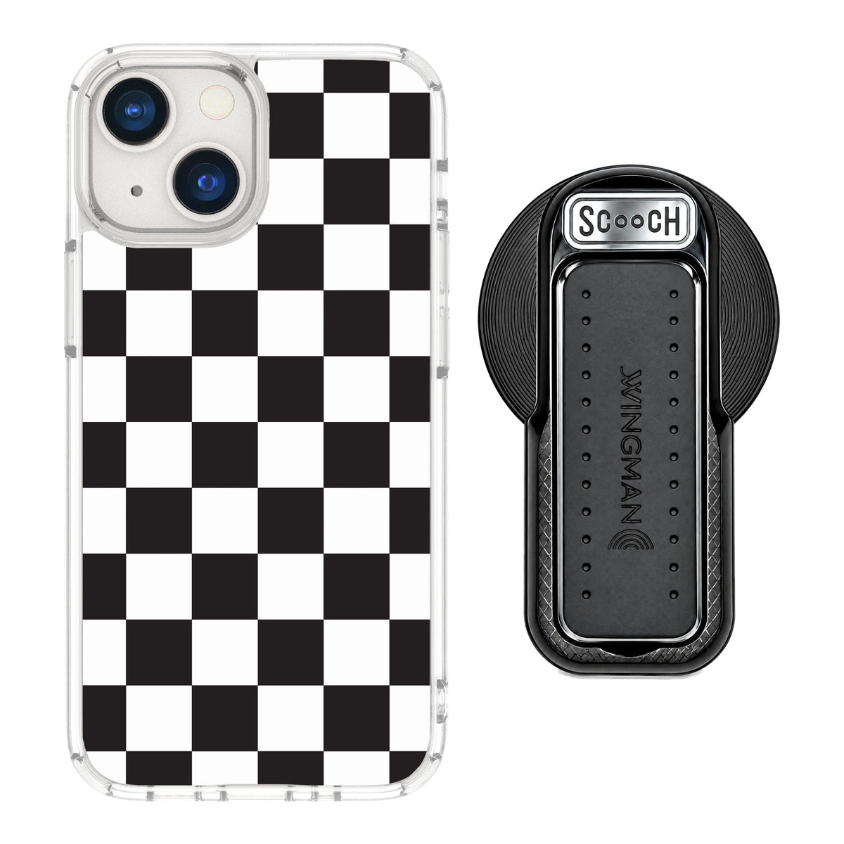 Scooch MagCase Checkered for iPhone 13 mini — MagSafe Wingback Bundle - Black