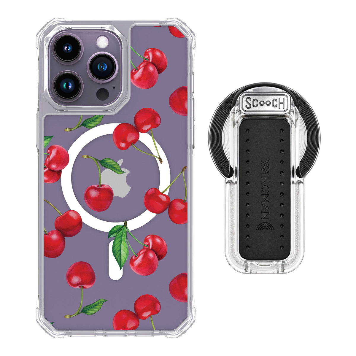 Scooch MagCase Very Cherry for iPhone 14 Pro Max — MagSafe Wingback Bundle - Clear