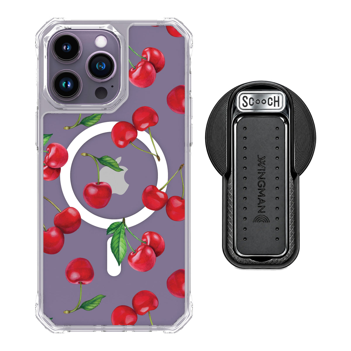 Scooch MagCase Very Cherry for iPhone 14 Pro Max — MagSafe Wingback Bundle - Black