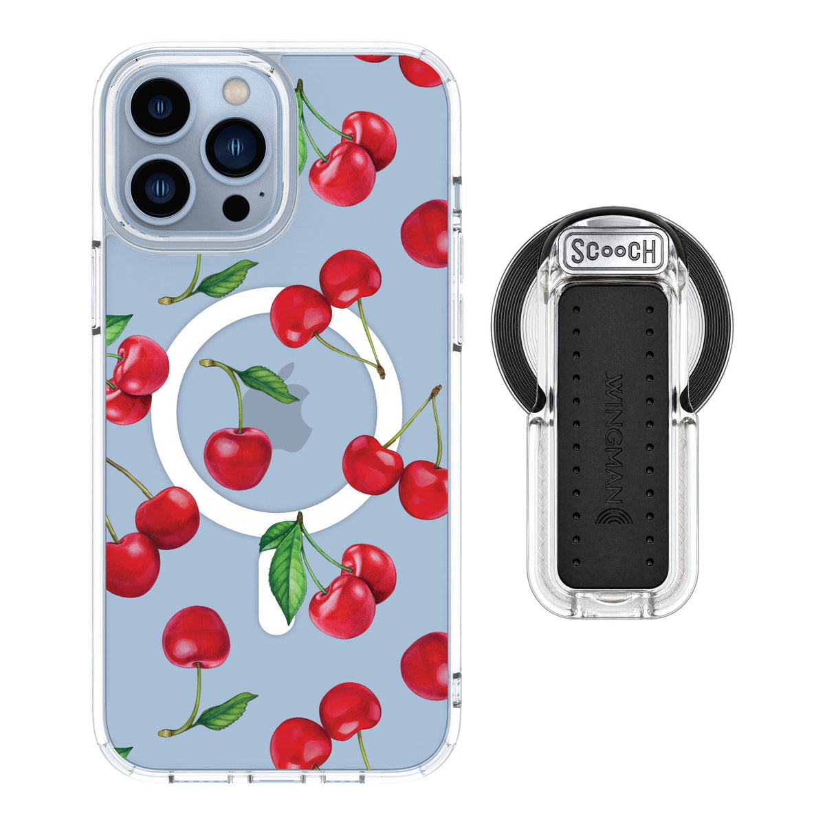 Scooch MagCase Very Cherry for iPhone 13 Pro Max — MagSafe Wingback Bundle - Clear