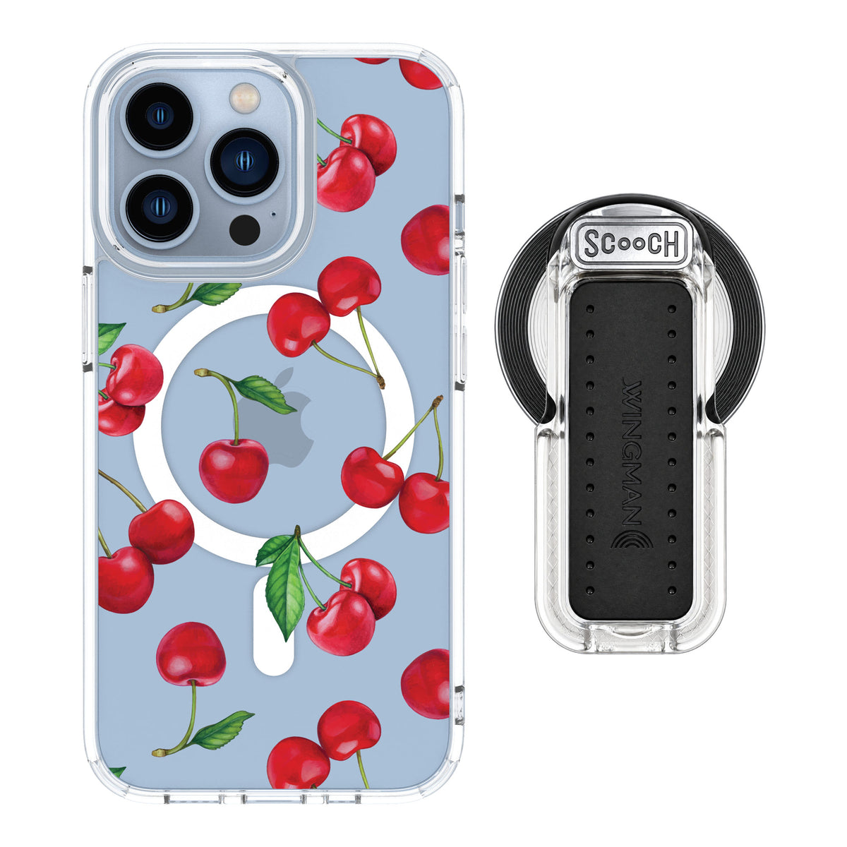 Scooch MagCase Very Cherry for iPhone 13 Pro — MagSafe Wingback Bundle - Clear