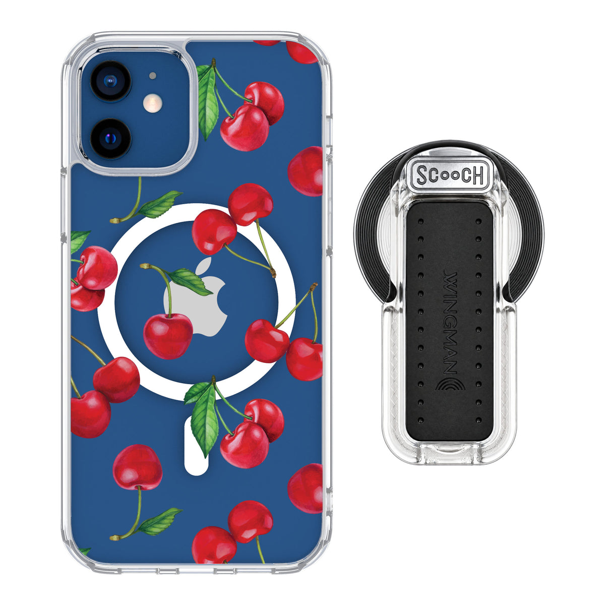Scooch MagCase Very Cherry for iPhone 12 — MagSafe Wingback Bundle - Clear