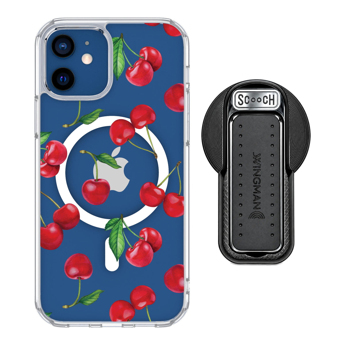 Scooch MagCase Very Cherry for iPhone 12 — MagSafe Wingback Bundle - Black