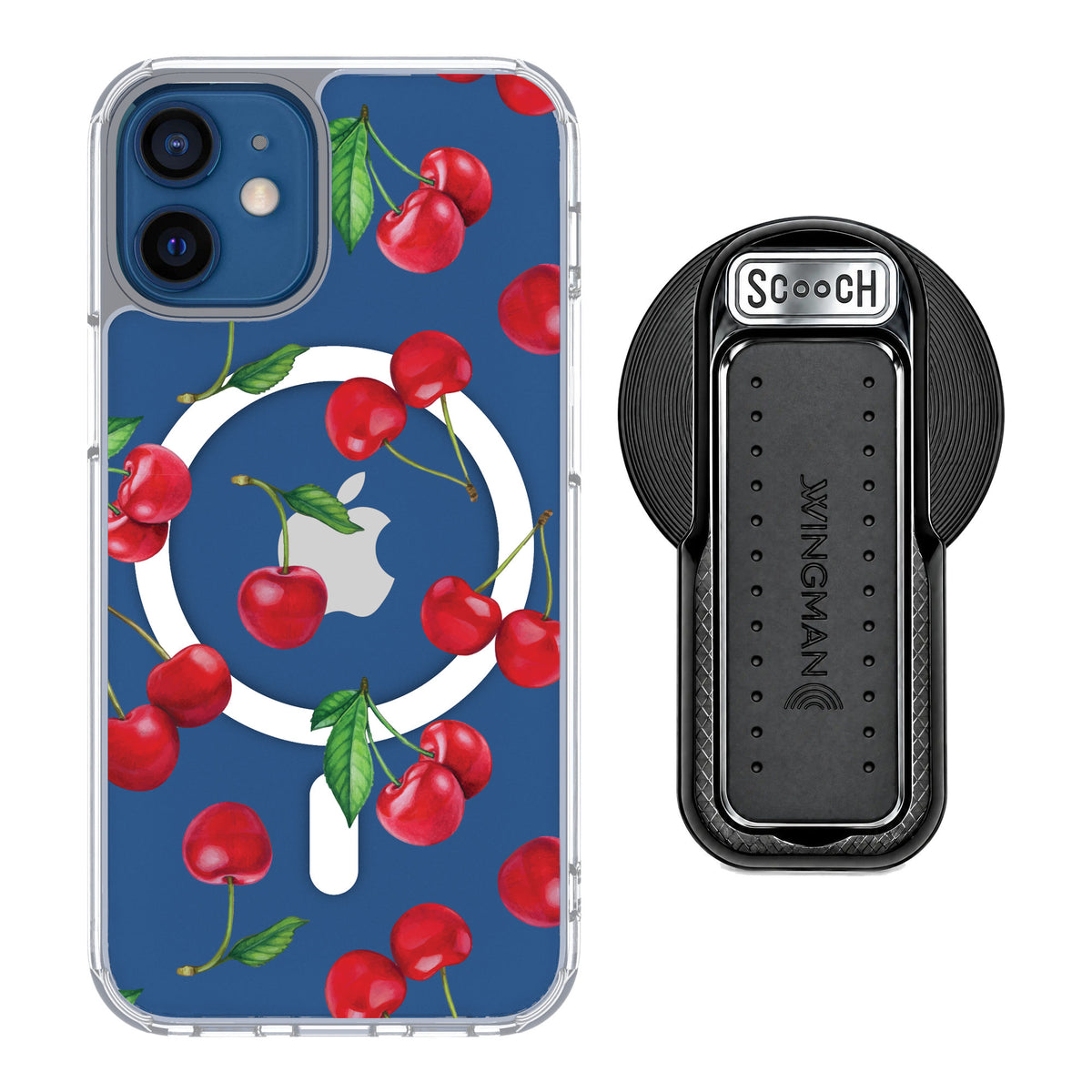 Scooch MagCase Very Cherry for iPhone 12 mini — MagSafe Wingback Bundle - Black