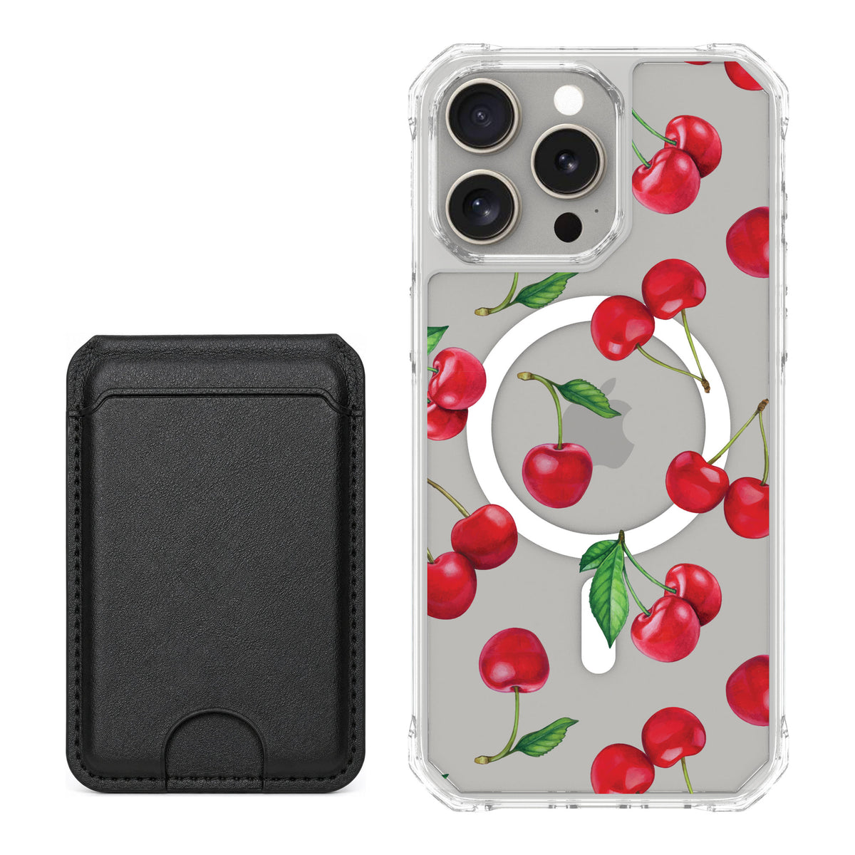 Scooch MagCase Very Cherry for iPhone 15 Pro Max — Black MagWallet Bundle