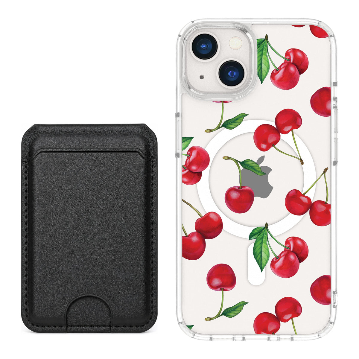 Scooch MagCase Very Cherry for iPhone 13 — Black MagWallet Bundle