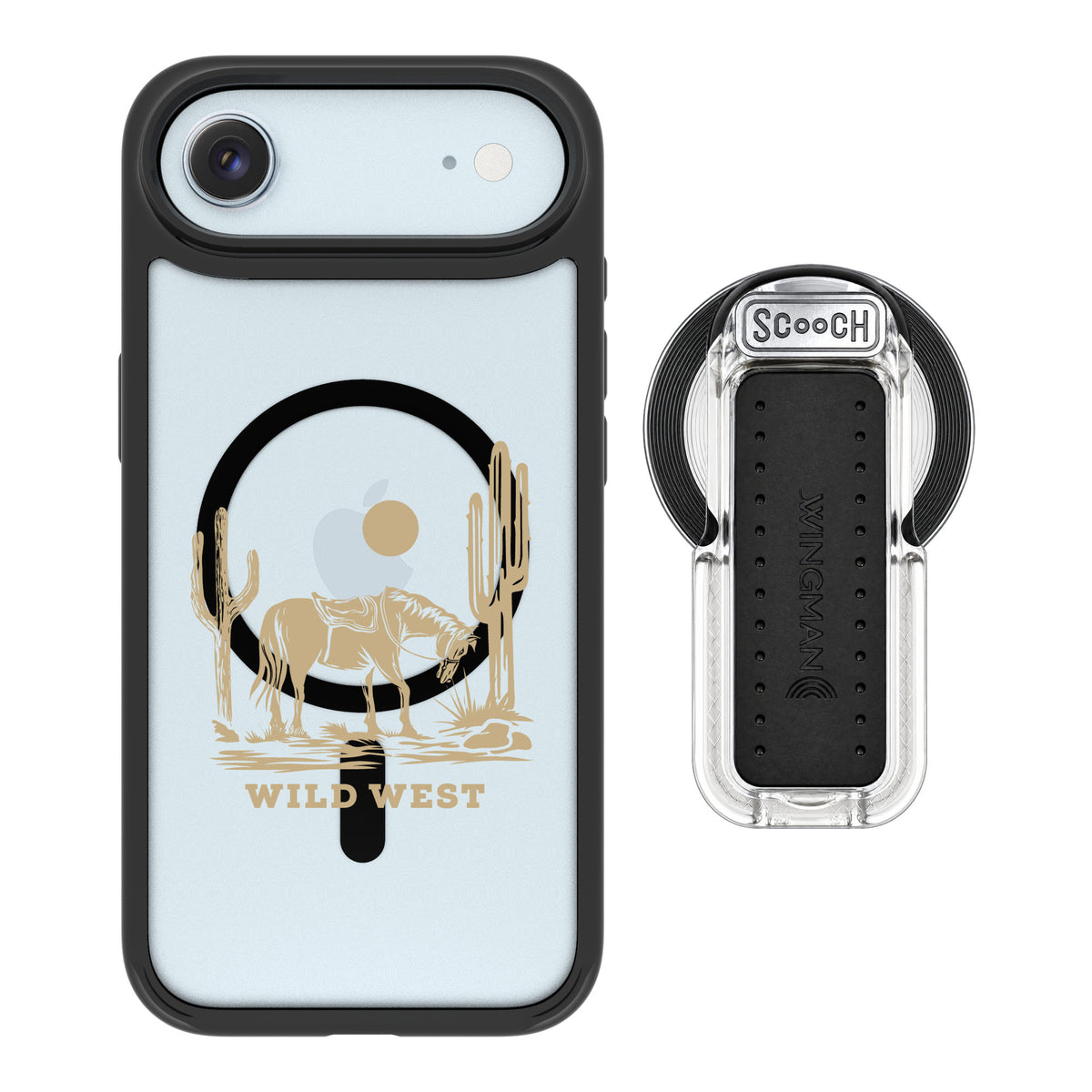 Scooch MagCase Wild West for iPhone Air — MagSafe Wingback Bundle - Clear