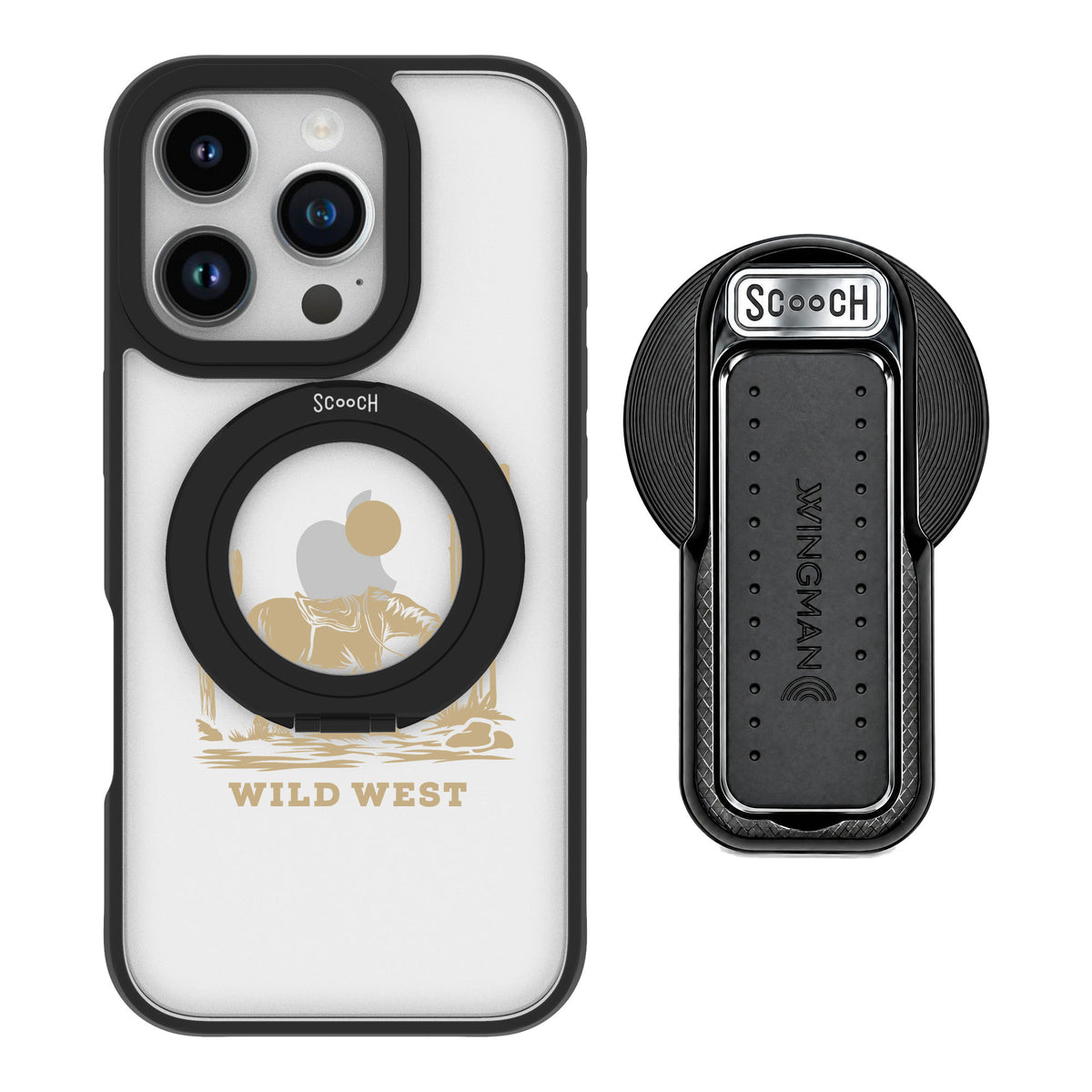 Scooch MagCase Wild West for iPhone 16 Pro — MagSafe Wingback Bundle - Black