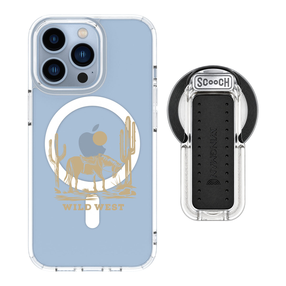 Scooch MagCase Wild West for iPhone 13 Pro — MagSafe Wingback Bundle - Clear