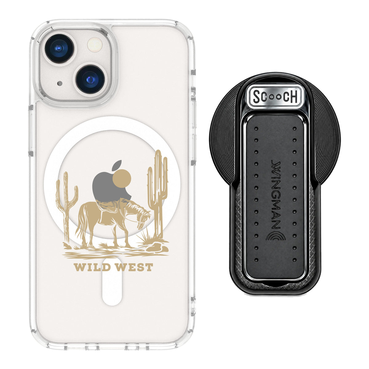 Scooch MagCase Wild West for iPhone 13 mini — MagSafe Wingback Bundle - Black
