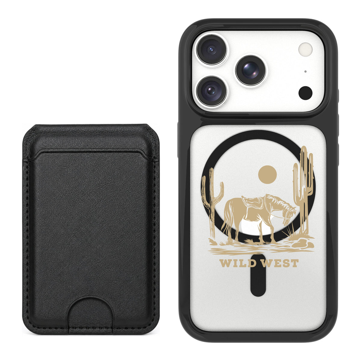 Scooch MagCase Wild West for iPhone 18 Pro Max — Black MagWallet Bundle