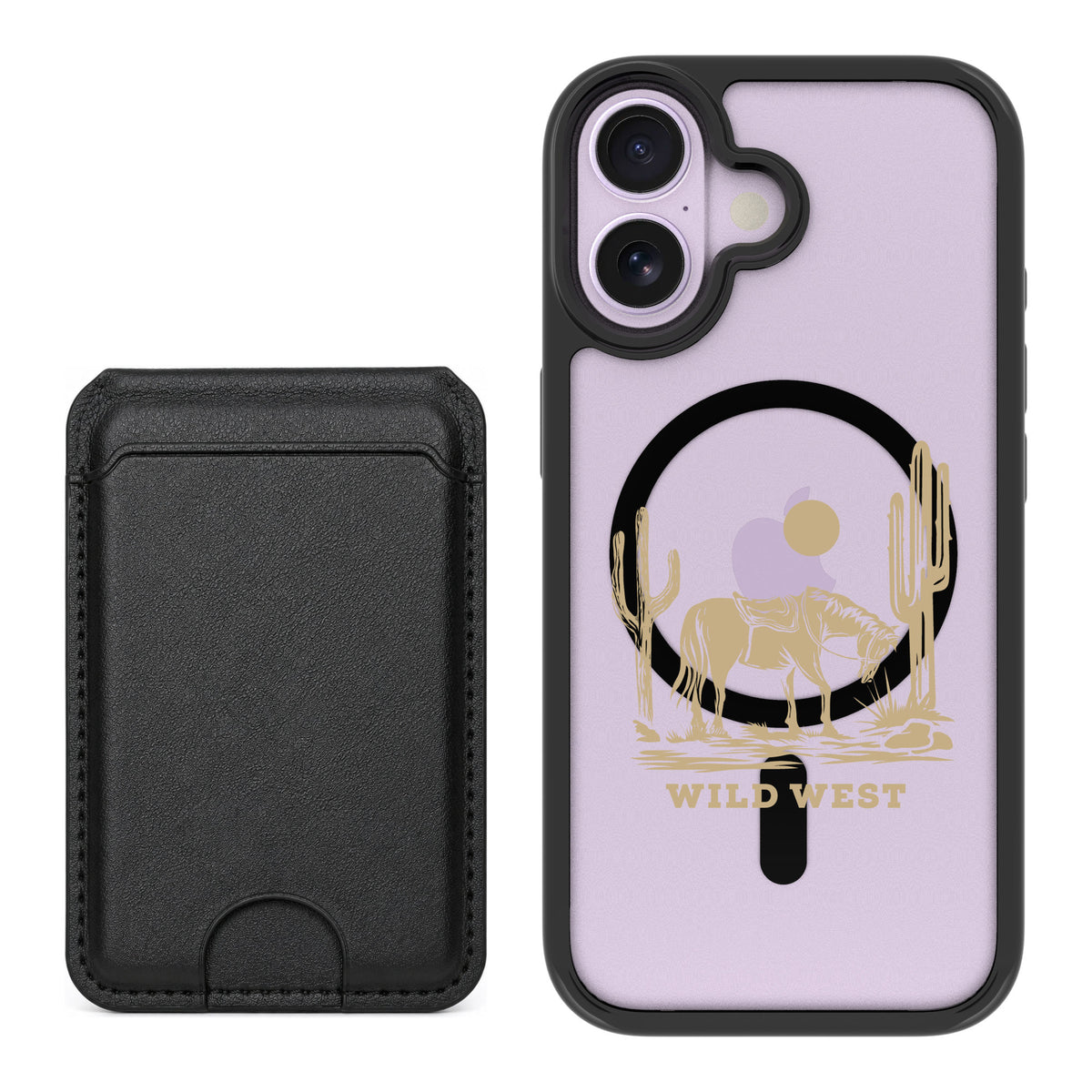 Scooch MagCase Wild West for iPhone 17 — Black MagWallet Bundle
