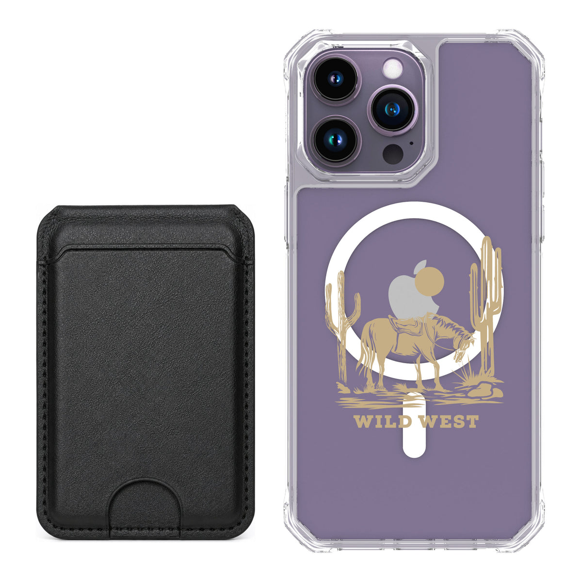 Scooch MagCase Wild West for iPhone 14 Pro Max — Black MagWallet Bundle