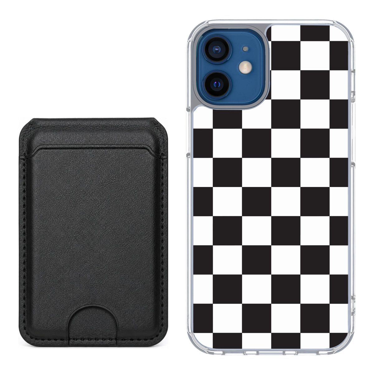 Scooch MagCase Checkered for iPhone 12 mini — Black MagWallet Bundle