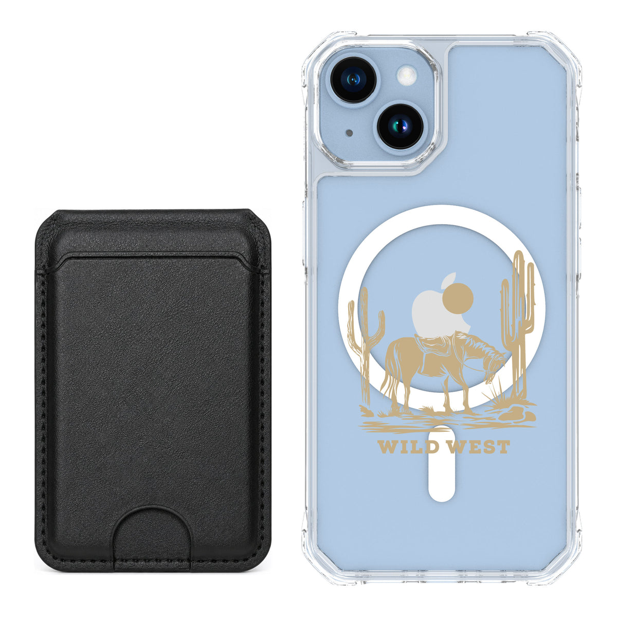 Scooch MagCase Wild West for iPhone 14 — Black MagWallet Bundle