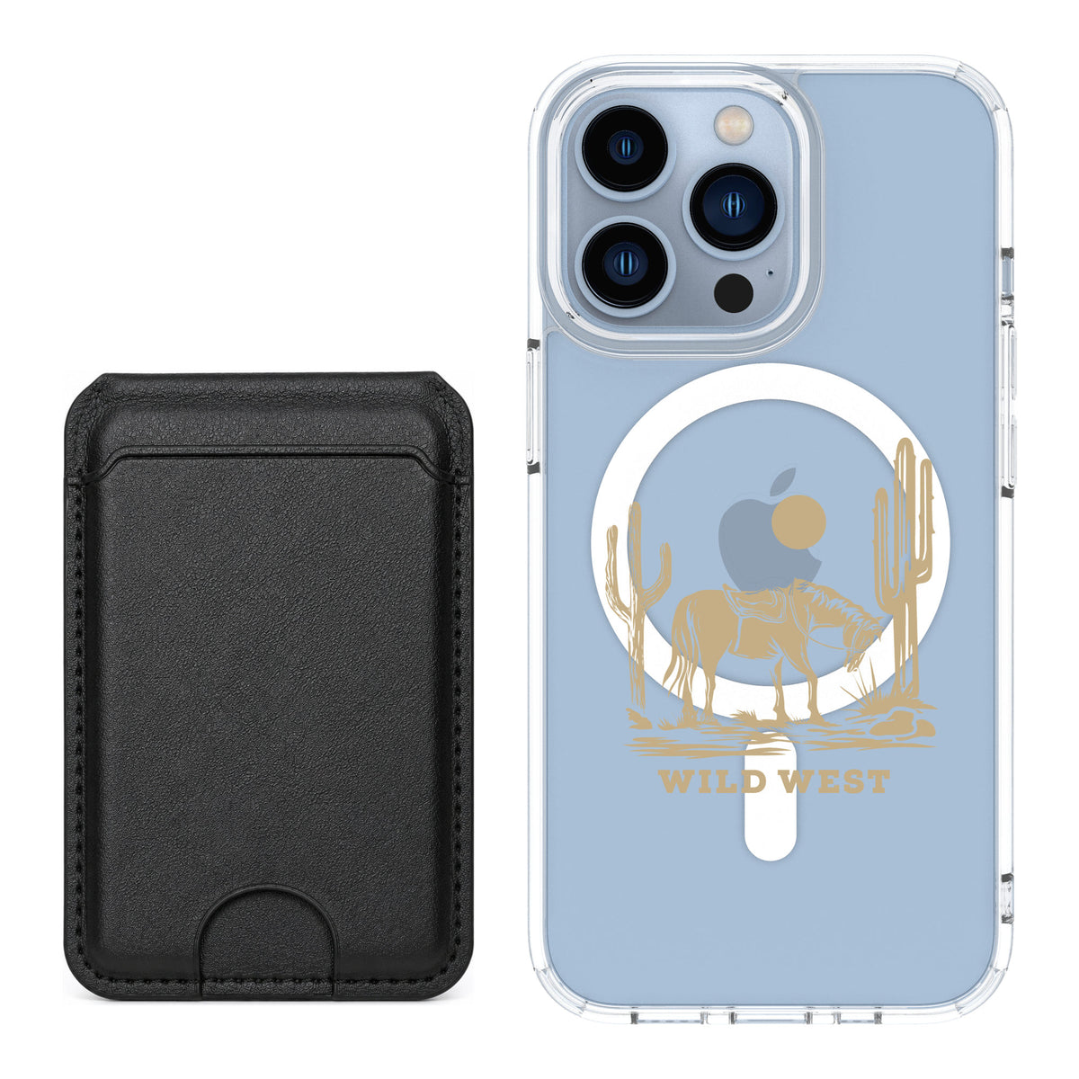 Scooch MagCase Wild West for iPhone 13 Pro — Black MagWallet Bundle