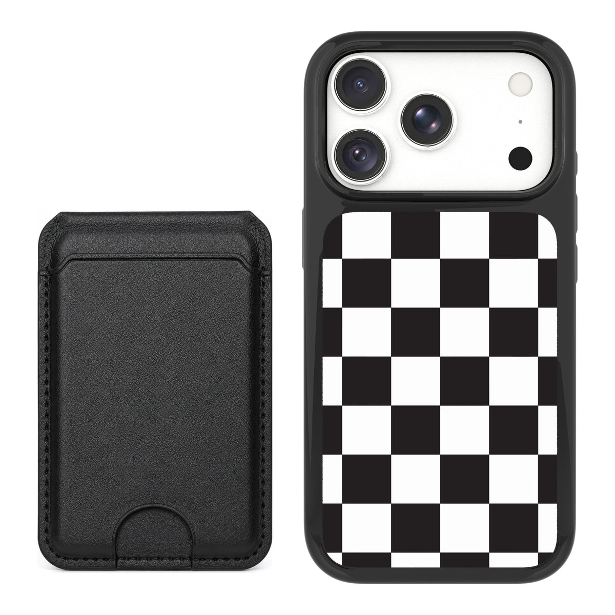 Scooch MagCase Checkered for iPhone 17 Pro Max — Black MagWallet Bundle
