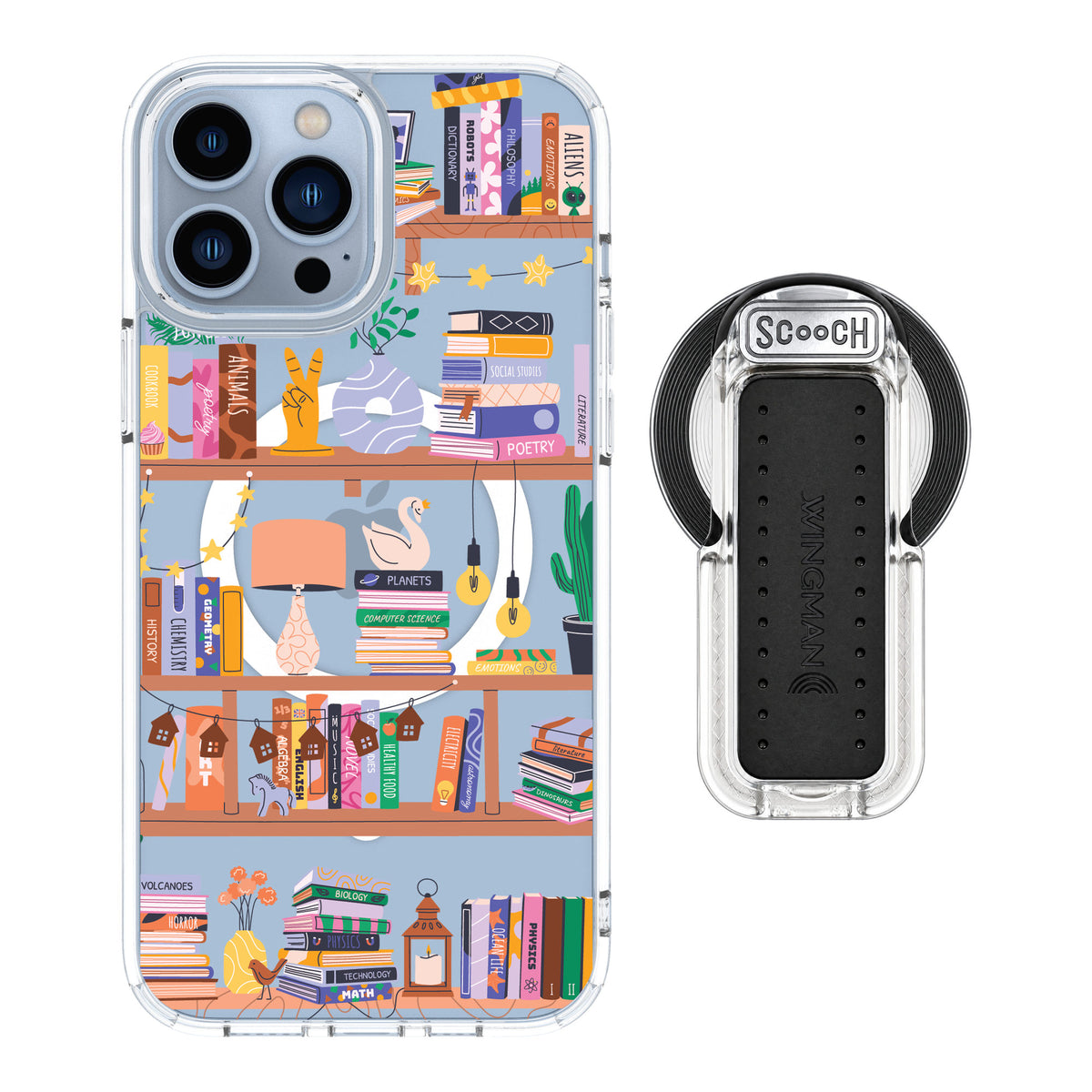 Scooch MagCase Little Library for iPhone 13 Pro Max — MagSafe Wingback Bundle - Clear