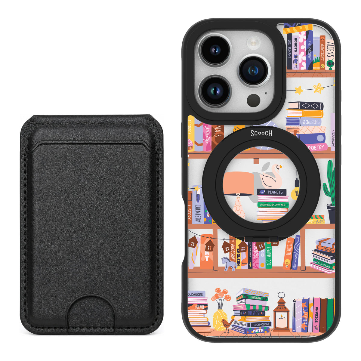 Scooch MagCase Little Library for iPhone 16 Pro — Black MagWallet Bundle