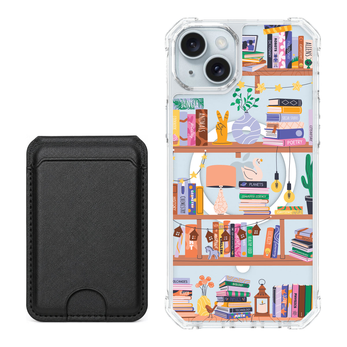 Scooch MagCase Little Library for iPhone 15 Plus — Black MagWallet Bundle