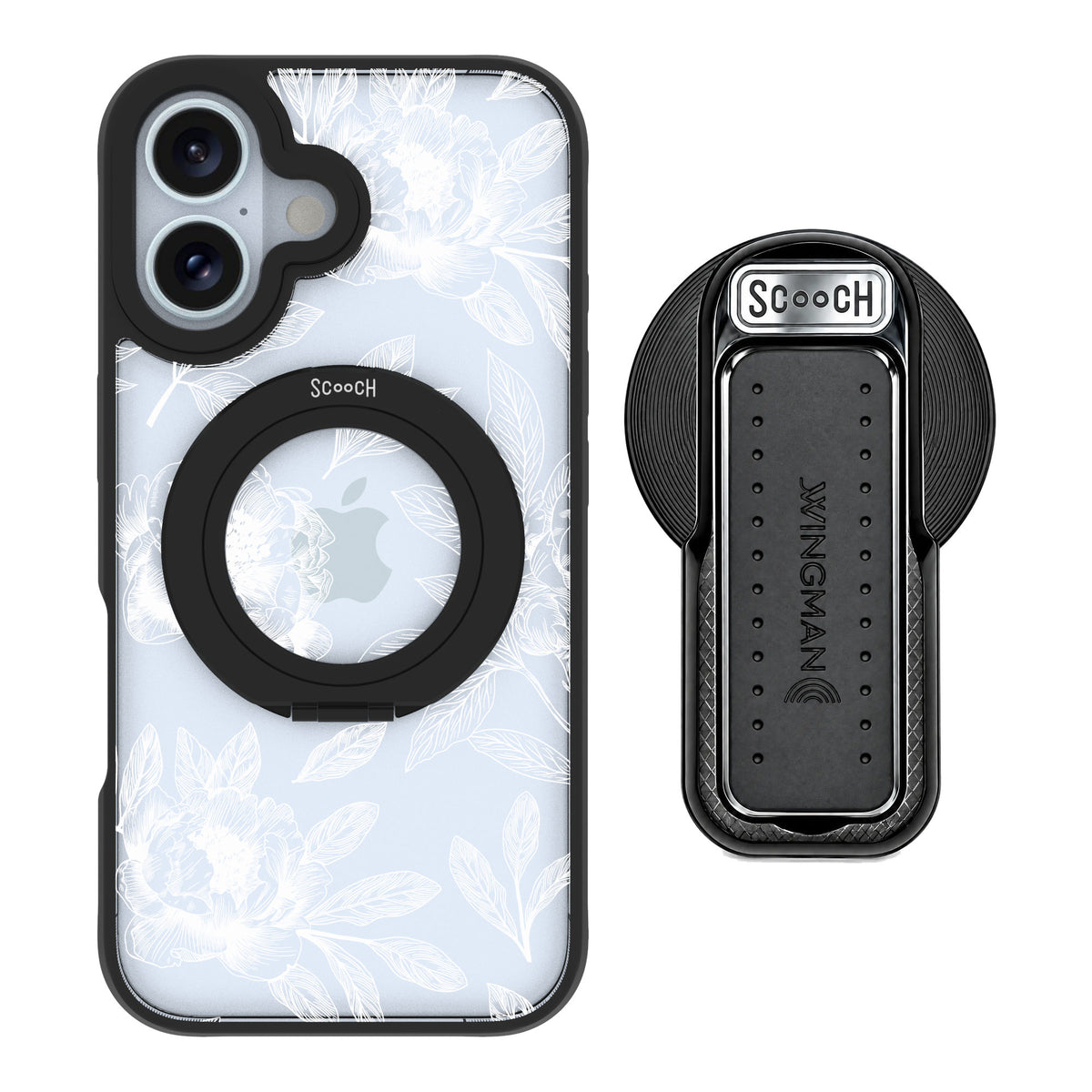 Scooch MagCase Chinoiserie for iPhone 16 — MagSafe Wingback Bundle - Black
