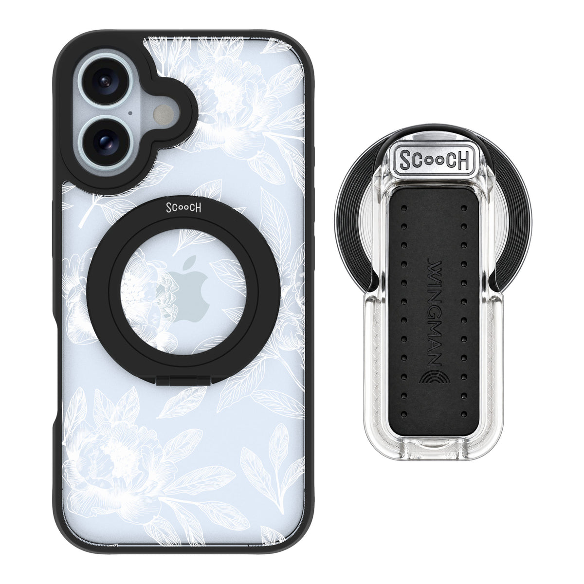 Scooch MagCase Chinoiserie for iPhone 16 — MagSafe Wingback Bundle - Clear