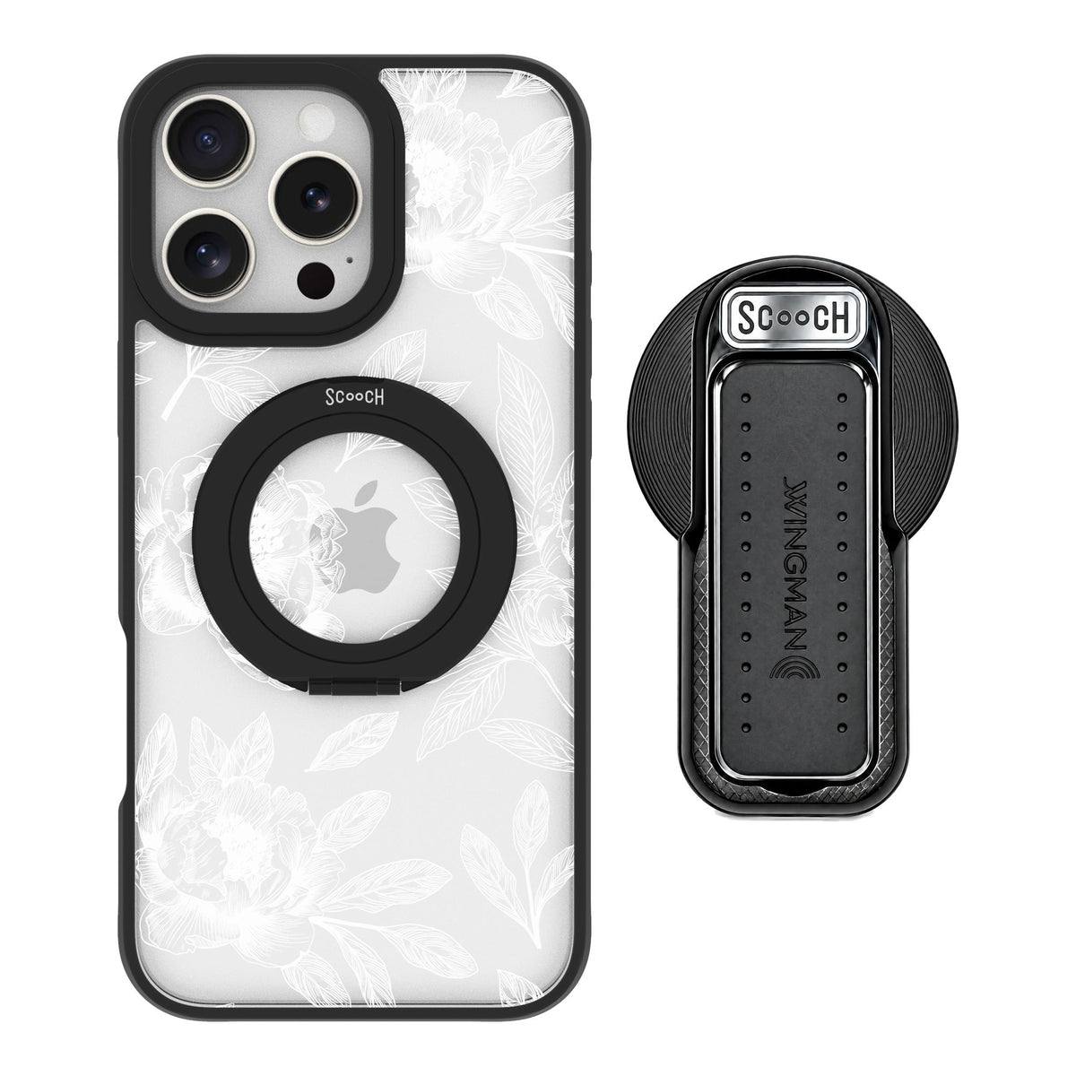 Scooch MagCase Chinoiserie for iPhone 16 Pro Max — MagSafe Wingback Bundle - Black