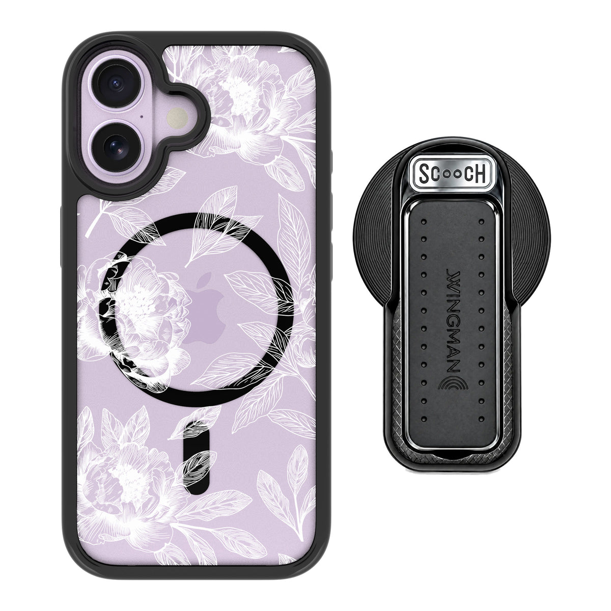 Scooch MagCase Chinoiserie for iPhone 17 — MagSafe Wingback Bundle - Black