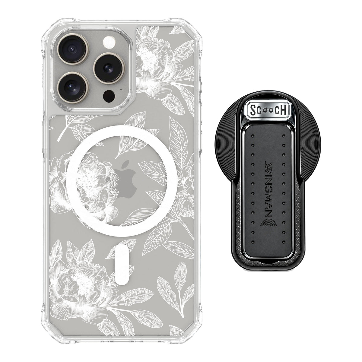 Scooch MagCase Chinoiserie for iPhone 15 Pro Max — MagSafe Wingback Bundle - Black