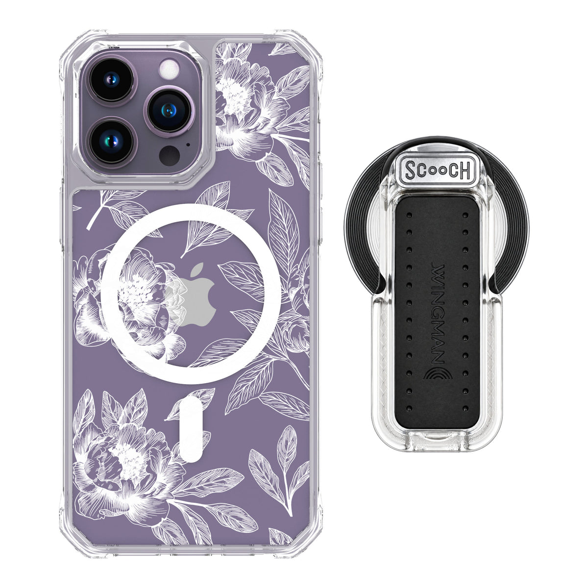 Scooch MagCase Chinoiserie for iPhone 14 Pro Max — MagSafe Wingback Bundle - Clear