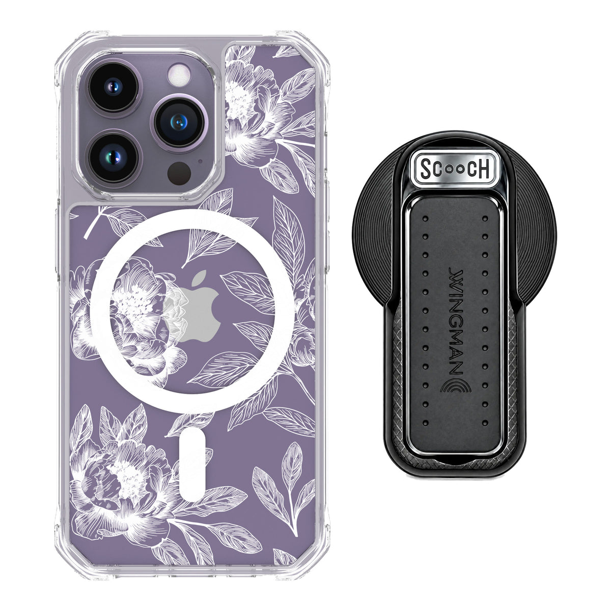 Scooch MagCase Chinoiserie for iPhone 14 Pro — MagSafe Wingback Bundle - Black