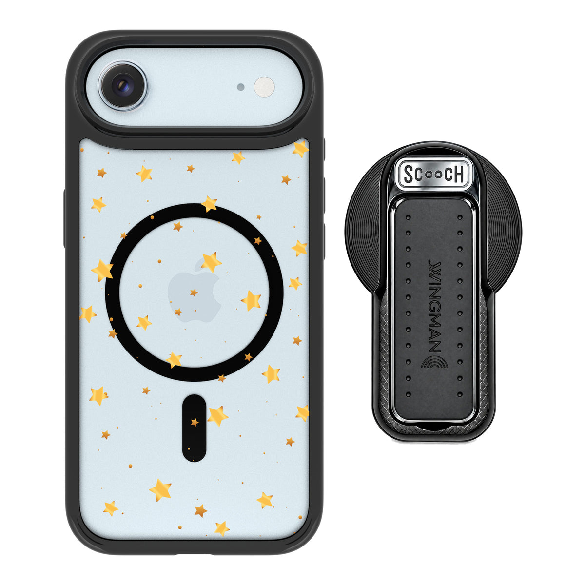 Scooch MagCase Gold Stars for iPhone Air — MagSafe Wingback Bundle - Black
