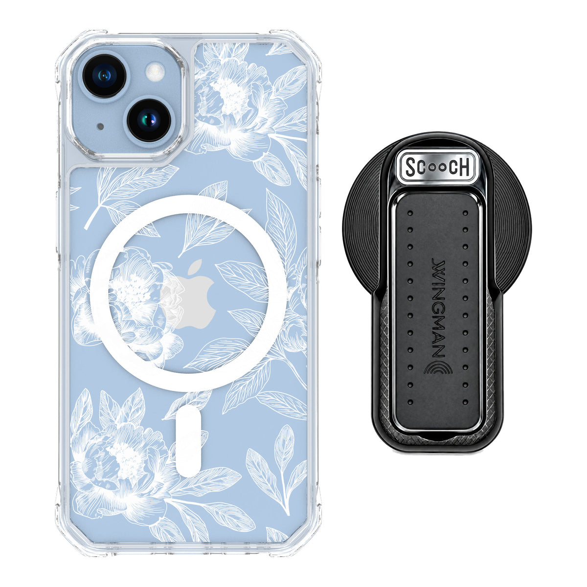 Scooch MagCase Chinoiserie for iPhone 14 — MagSafe Wingback Bundle - Black