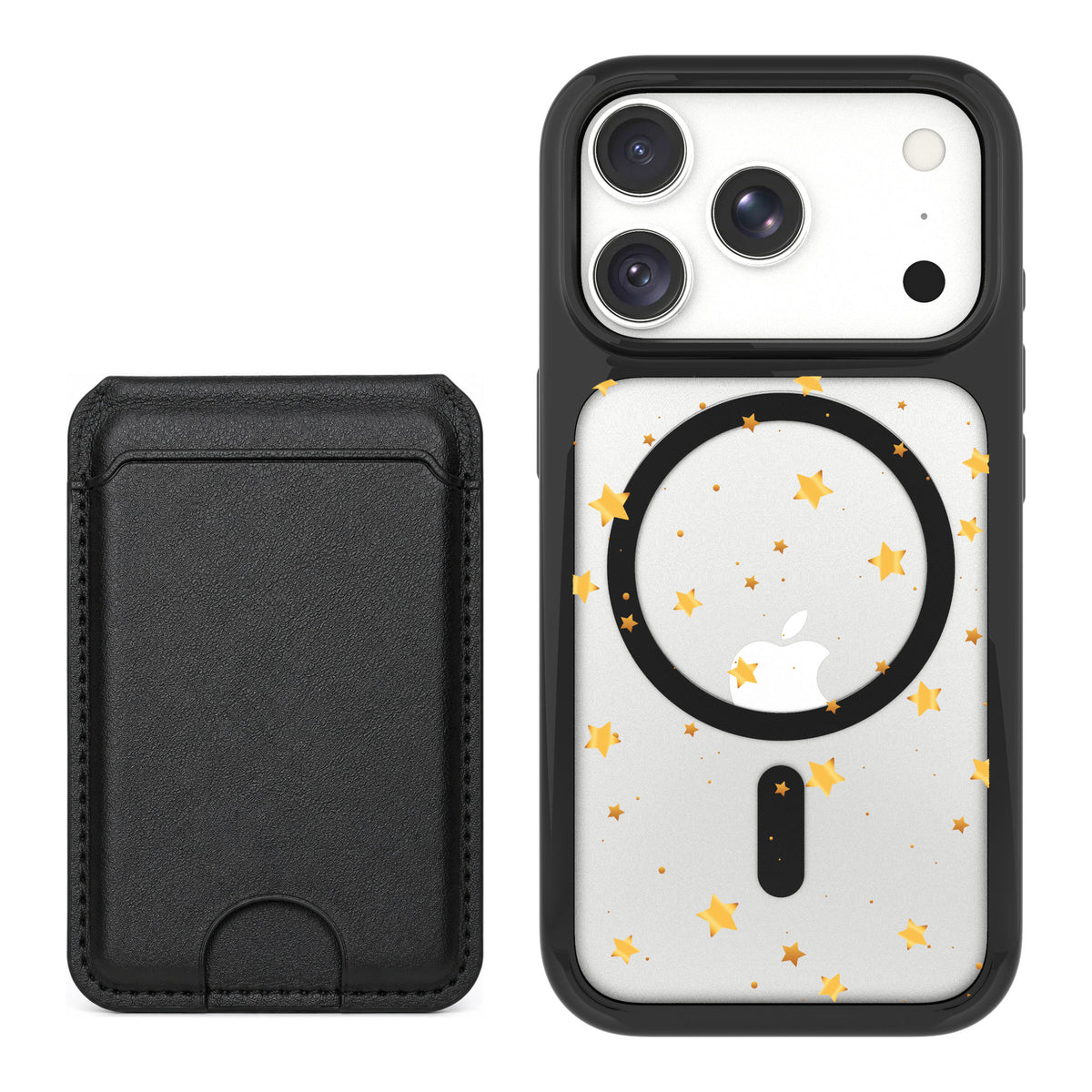Scooch MagCase Gold Stars for iPhone 18 Pro Max — Black MagWallet Bundle