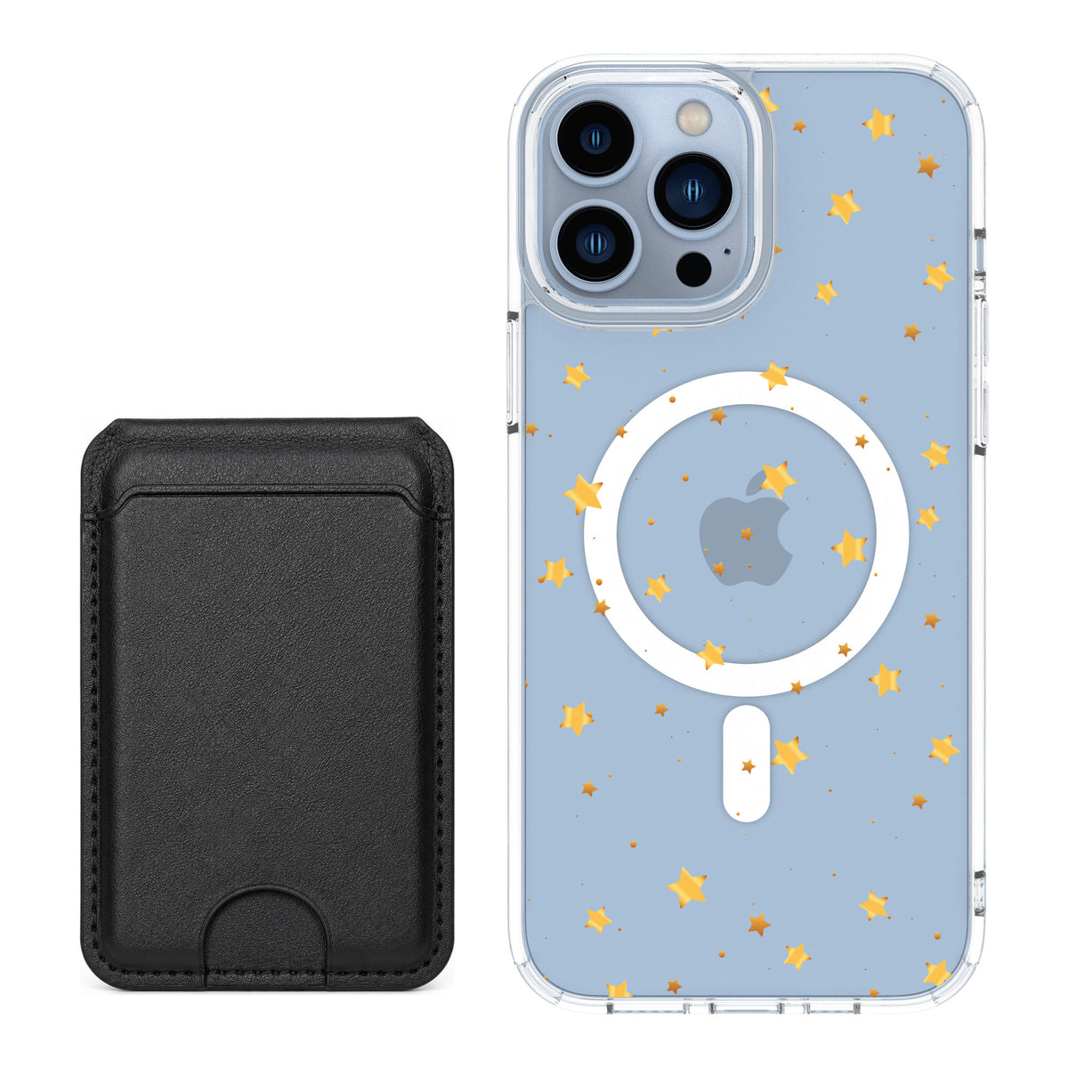 Scooch MagCase Gold Stars for iPhone 13 Pro Max — Black MagWallet Bundle
