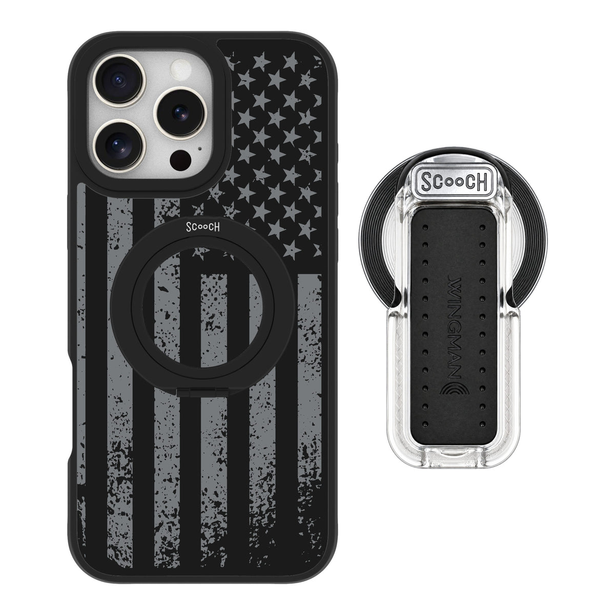 Scooch MagCase Weathered Glory for iPhone 16 Pro Max — MagSafe Wingback Bundle - Clear