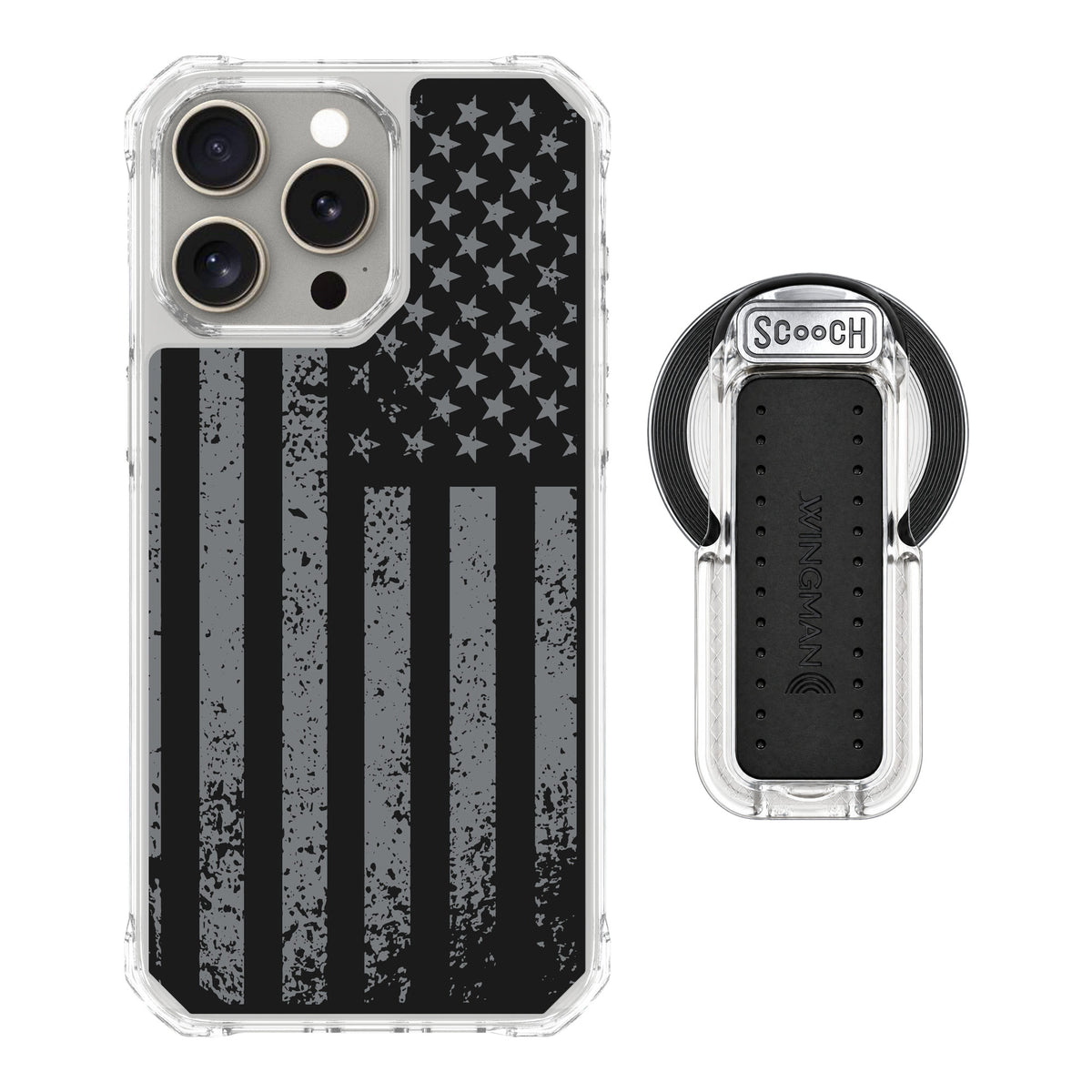 Scooch MagCase Weathered Glory for iPhone 15 Pro Max — MagSafe Wingback Bundle - Clear