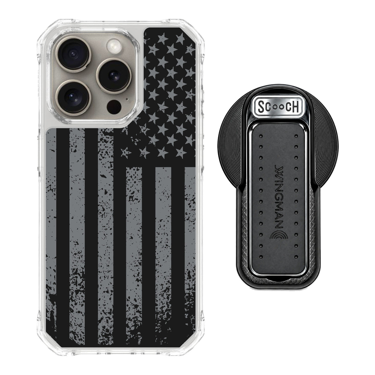 Scooch MagCase Weathered Glory for iPhone 15 Pro — MagSafe Wingback Bundle - Black