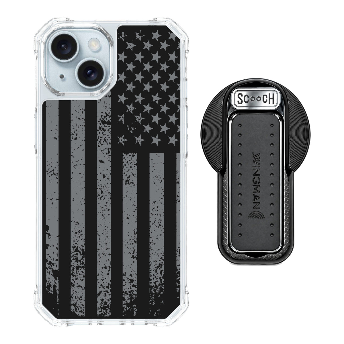 Scooch MagCase Weathered Glory for iPhone 15 — MagSafe Wingback Bundle - Black
