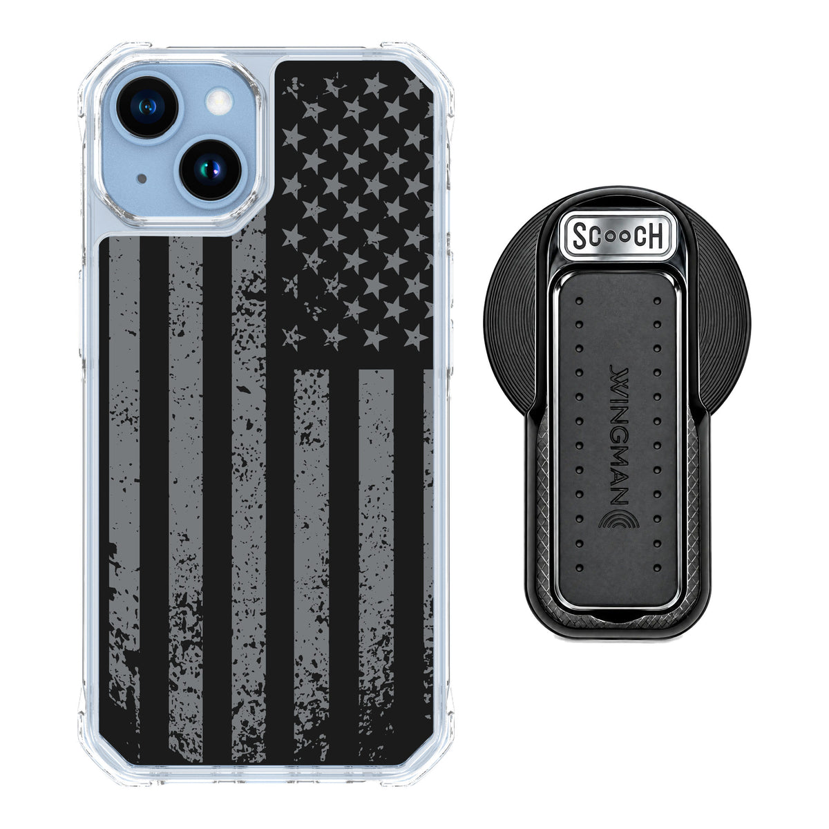 Scooch MagCase Weathered Glory for iPhone 14 — MagSafe Wingback Bundle - Black