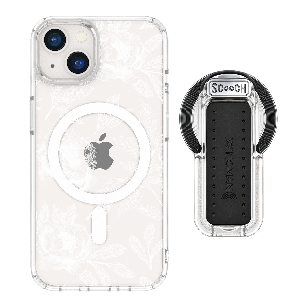 Scooch MagCase Chinoiserie for iPhone 13 — MagSafe Wingback Bundle - Clear