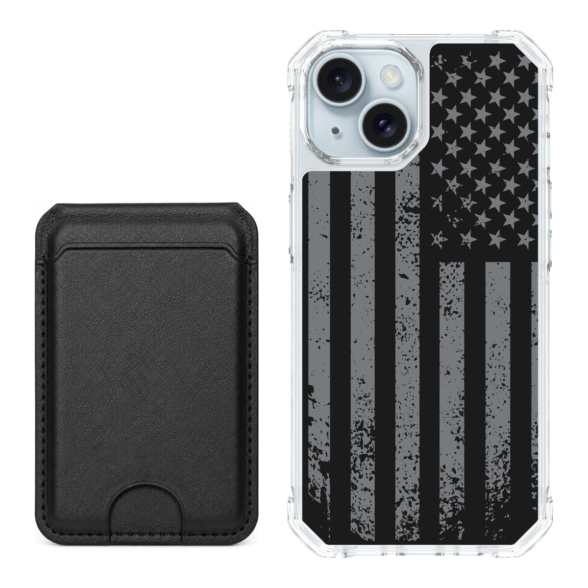 Scooch MagCase Weathered Glory for iPhone 15 — Black MagWallet Bundle