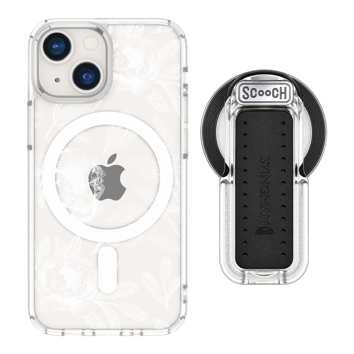 Scooch MagCase Chinoiserie for iPhone 13 mini — MagSafe Wingback Bundle - Clear