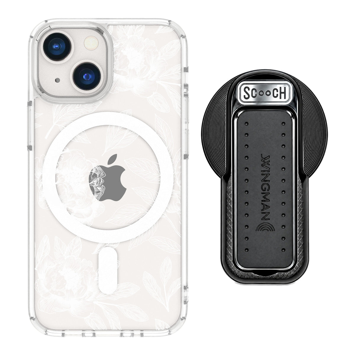 Scooch MagCase Chinoiserie for iPhone 13 mini — MagSafe Wingback Bundle - Black