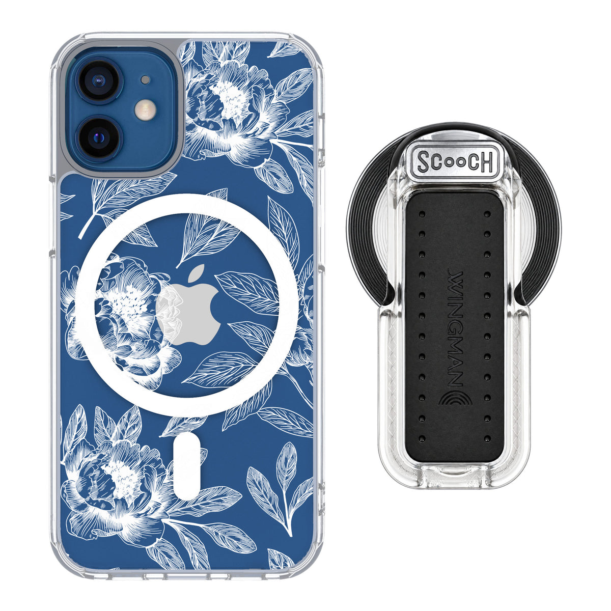 Scooch MagCase Chinoiserie for iPhone 12 mini — MagSafe Wingback Bundle - Clear