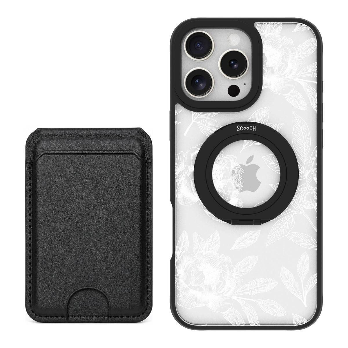Scooch MagCase Chinoiserie for iPhone 16 Pro Max — Black MagWallet Bundle