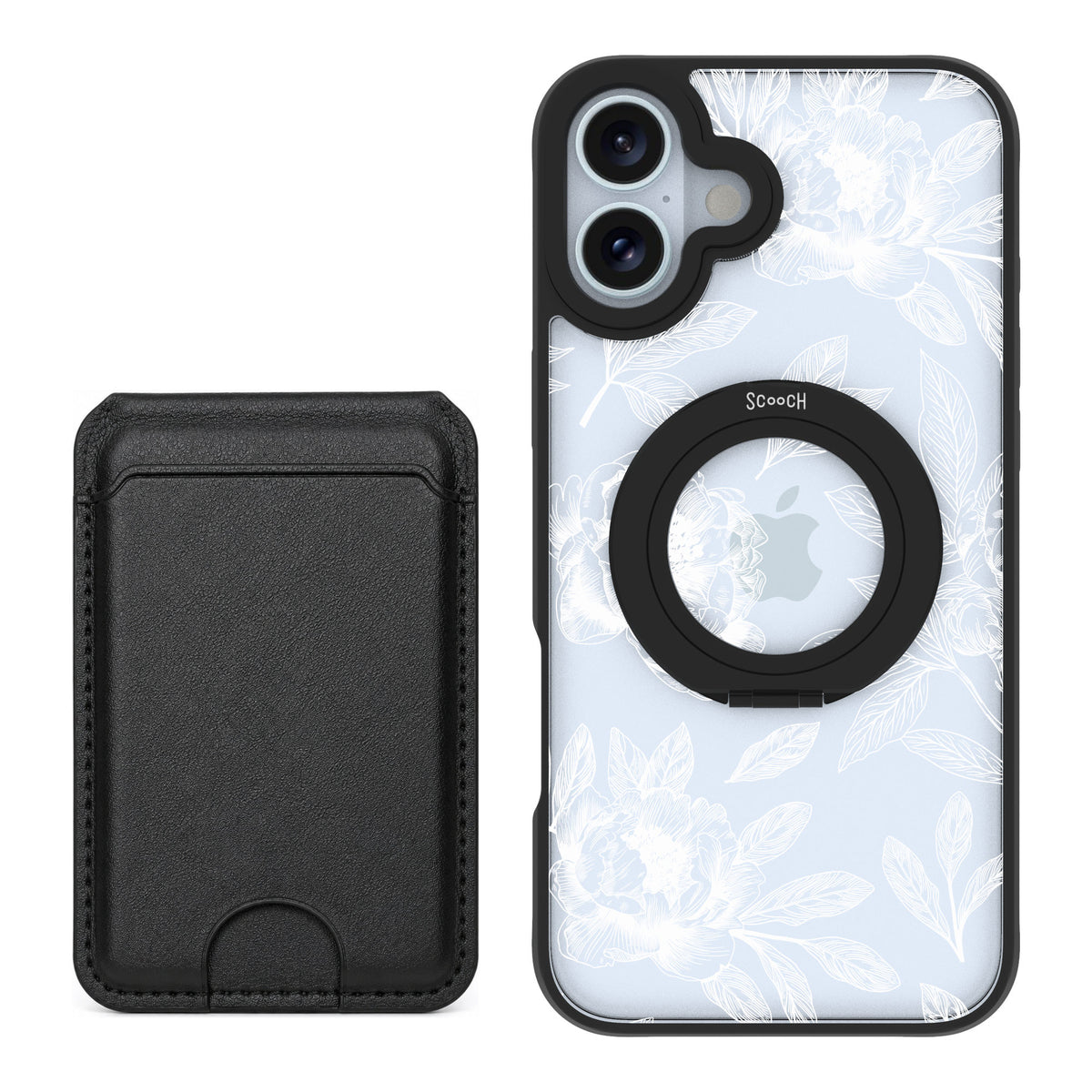 Scooch MagCase Chinoiserie for iPhone 16 Plus — Black MagWallet Bundle