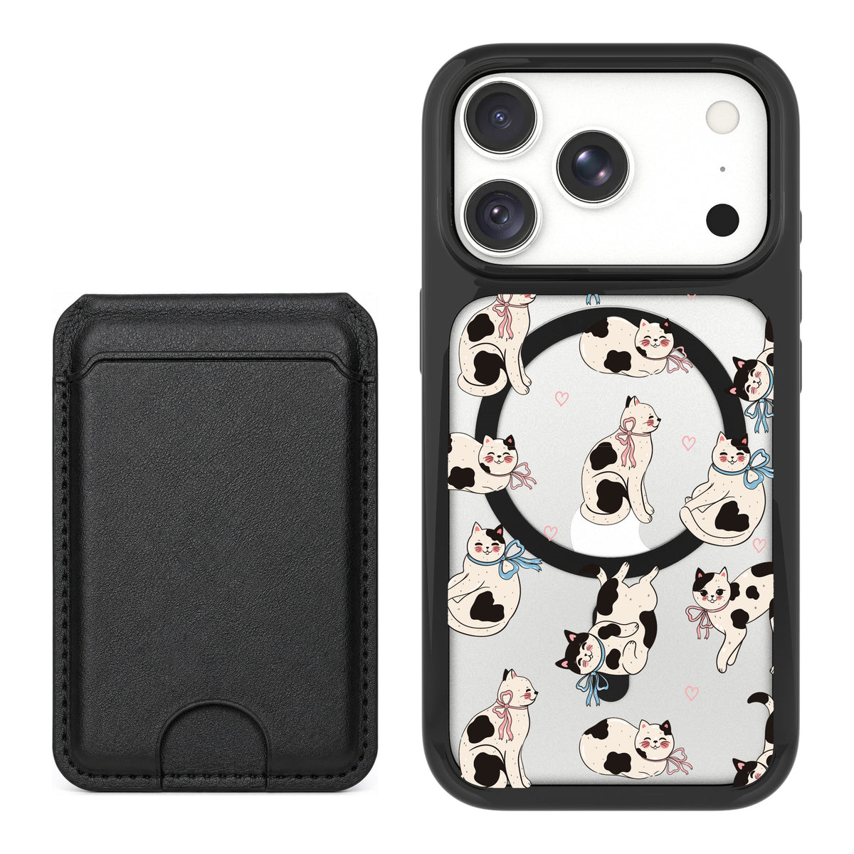 Scooch MagCase Bow Kitties for iPhone 18 Pro Max — Black MagWallet Bundle
